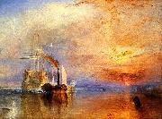 Joseph Mallord William Turner The fighting Temeraire tugged to her last berth to be broken up, Spain oil painting artist